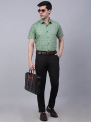 Indian Needle Men's Cotton Half Checked Formal Shirts-SF-840