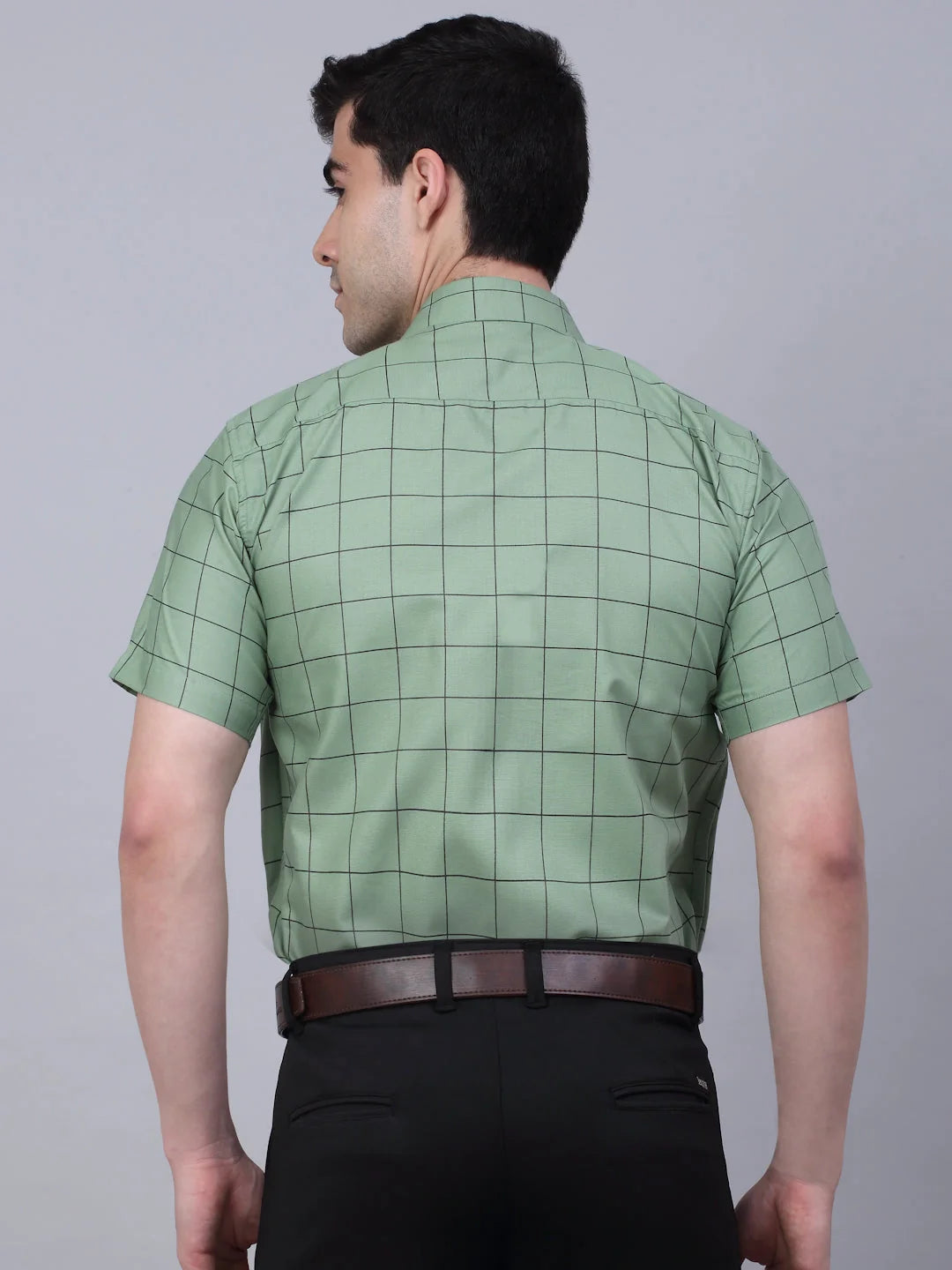 Indian Needle Cotton Half Checked Formal Shirts for Men