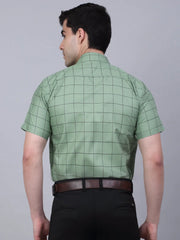 Indian Needle Men's Cotton Half Checked Formal Shirts-SF-840