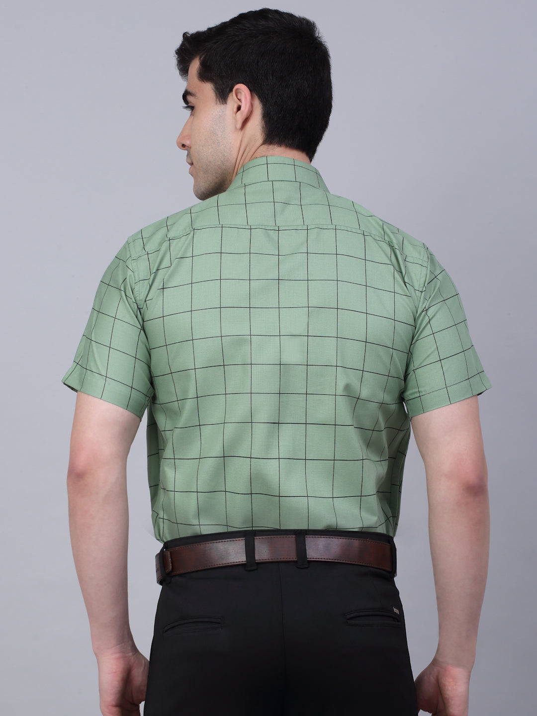Indian Needle Cotton Half Checked Formal Shirts for Men