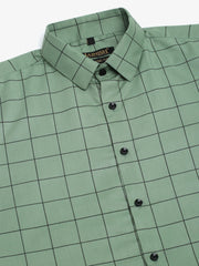 Indian Needle Men's Cotton Half Checked Formal Shirts-SF-840