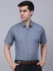 Indian Needle Men's Cotton Half Sleeve Printed Formal Shirts-SF-841