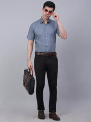 Indian Needle Men's Cotton Half Sleeve Printed Formal Shirts-SF-841