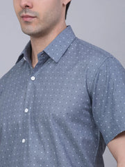 Indian Needle Men's Cotton Half Sleeve Printed Formal Shirts-SF-841