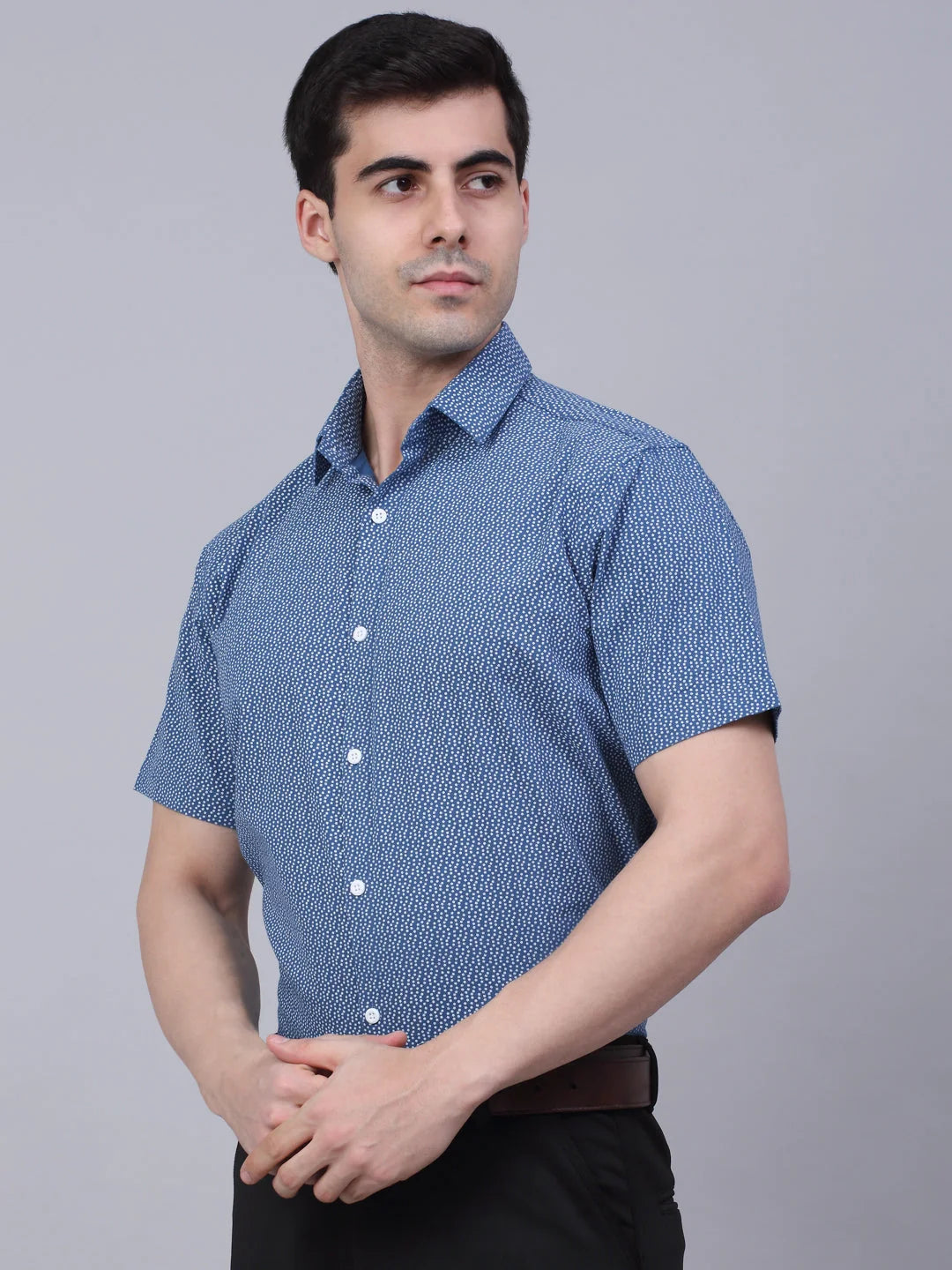Stylish Indian Needle Cotton Mens Shirt - Printed Formal Shirt