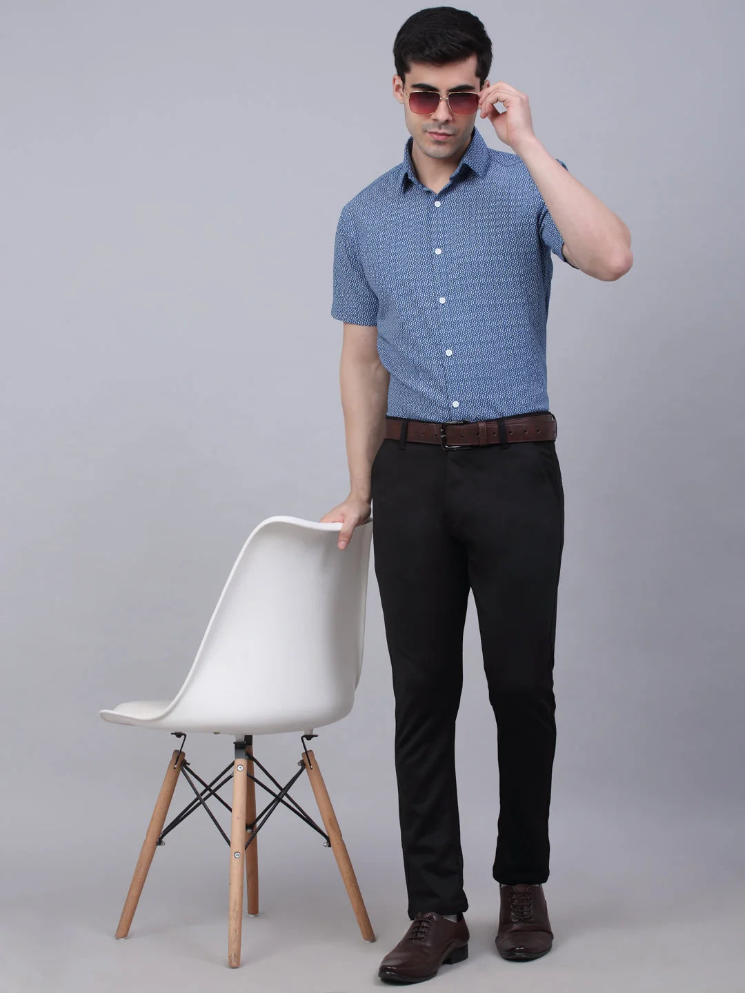 Stylish Indian Needle Cotton Mens Shirt - Printed Formal Shirt