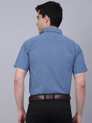 Indian Needle Men's Cotton Half Sleeve Printed Formal Shirts-SF-842