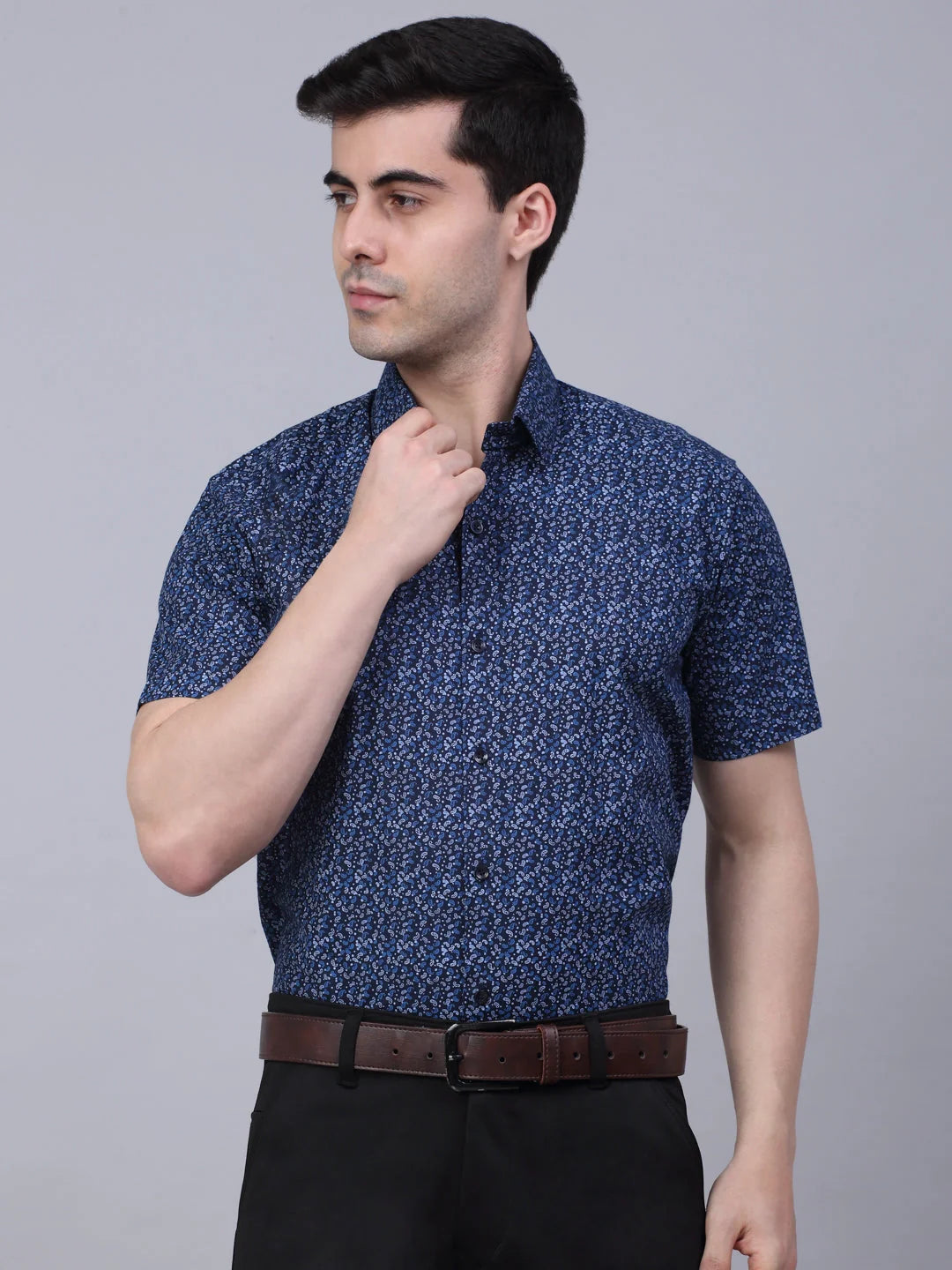 Trendy Indian Needle Cotton Mens Shirt - Printed Formal Shirt