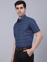 Indian Needle Cotton Half Sleeve Printed Formal Shirts-SF-842