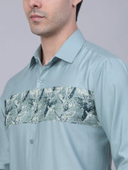 Indian Needle Men's Cotton Lycra Printed Formal Shirts-SF-843