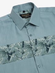 Indian Needle Men's Cotton Lycra Printed Formal Shirts-SF-843