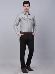 Indian Men's Cotton Lycra Printed Formal Shirts-SF-843