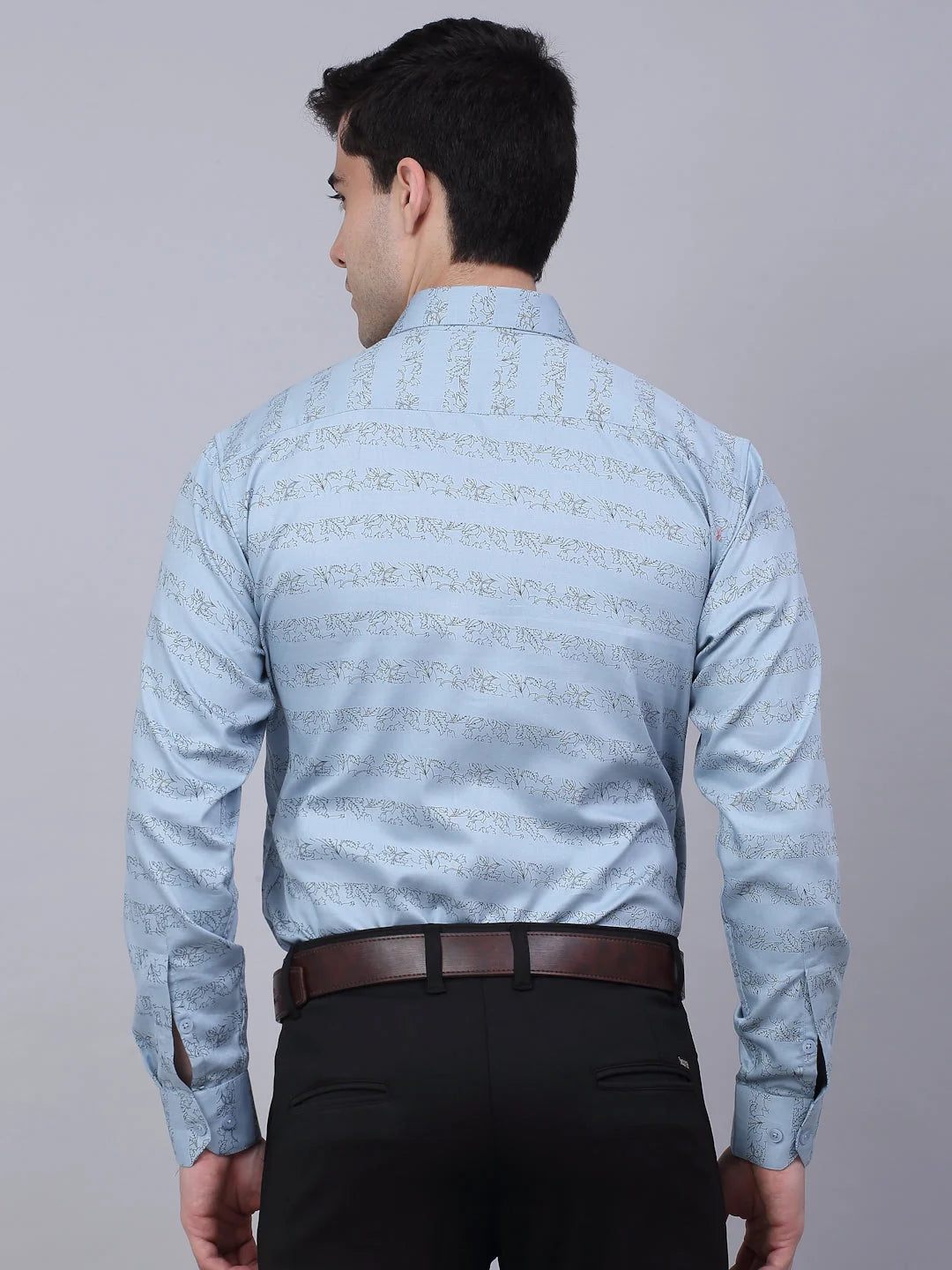 Indian Needle Men's Printed Formal Shirt - Cotton Lycra Blend