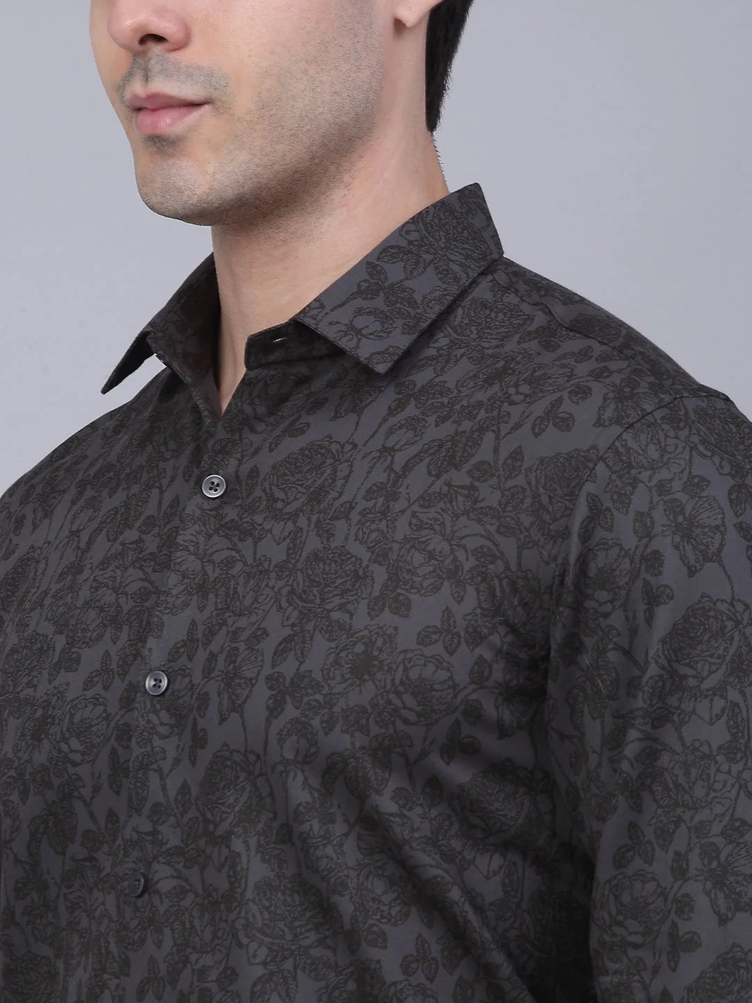 Men's Printed Formal Shirts - Indian Needle Cotton Lycra SF-845