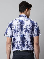 Men Blue Classic Printed Formal Shirt-SF-846