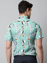 Men Green Classic Printed Formal Shirt-SF-846