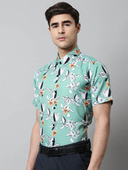 Men Green Classic Printed Formal Shirt-SF-846