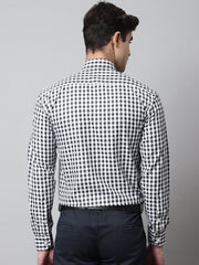 Men Black Checks Pure Cotton Formal Shirt-SF-847