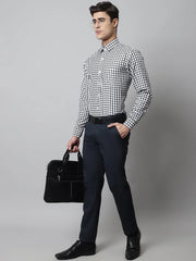 Men Black Checks Pure Cotton Formal Shirt-SF-847