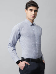 Men Blue Checks Pure Cotton Formal Shirt-SF-849