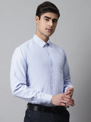 Men Light Blue Checks Pure Cotton Formal Shirt-SF-849