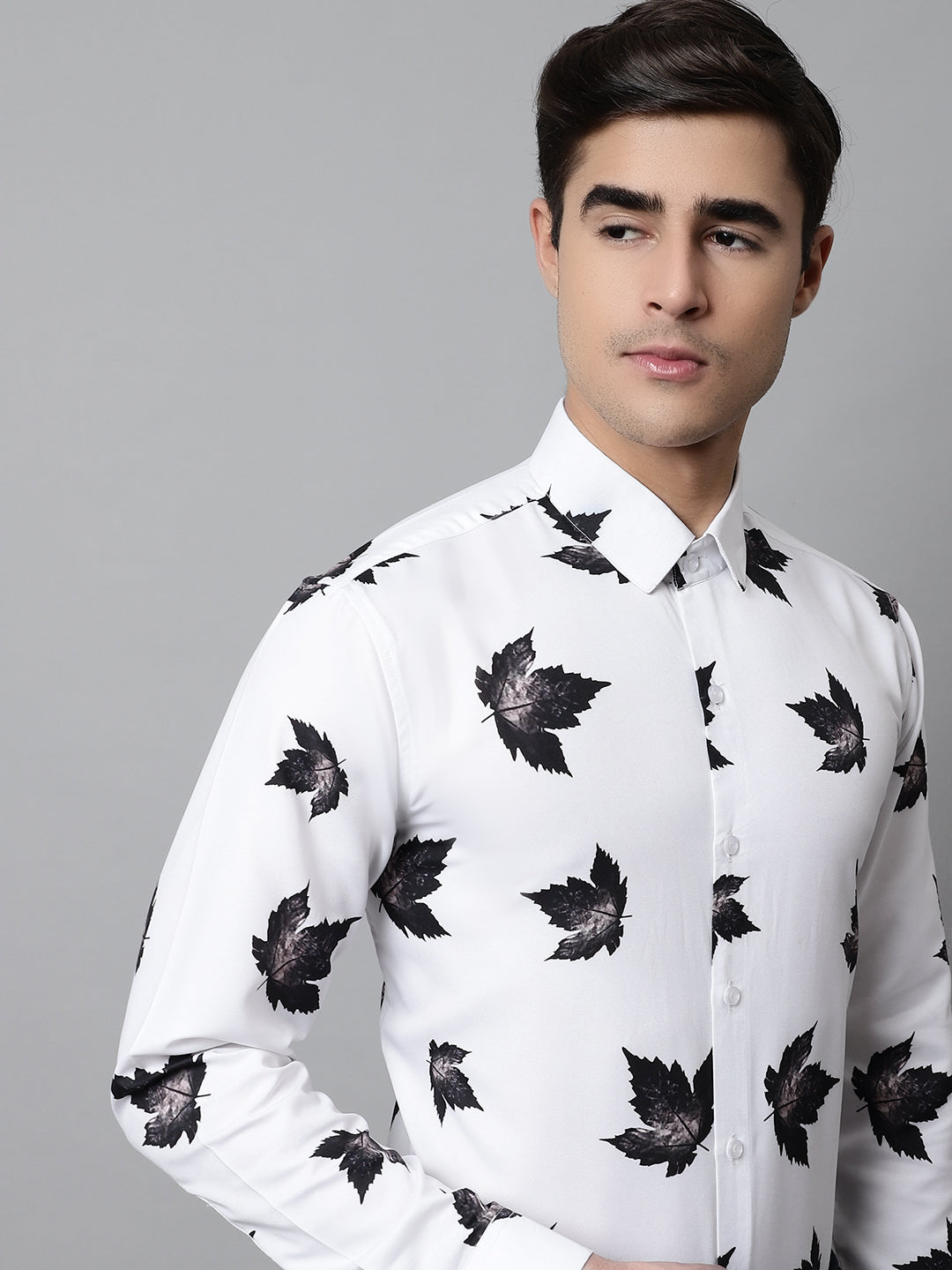 DesiQlo Men Printed Formal Shirt - White - SF_855White_S