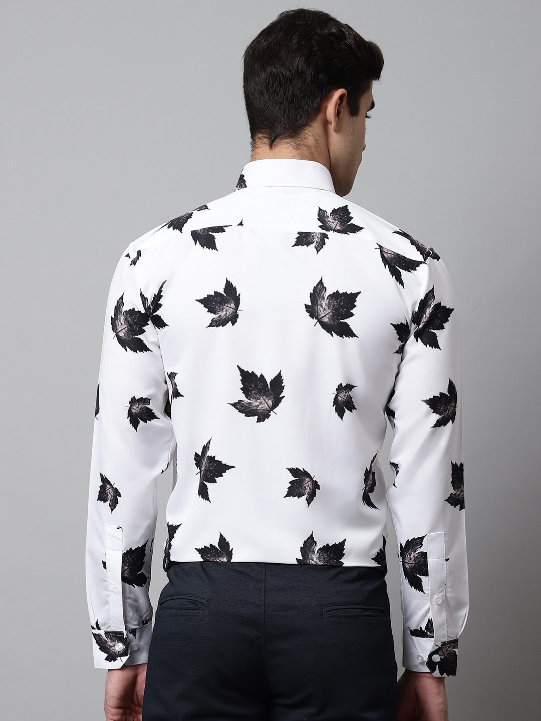 DesiQlo Men Printed Formal Shirt - White - SF_855White_S