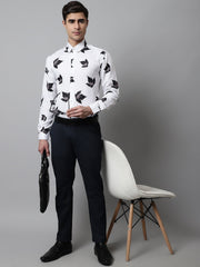 Men Regular Fit Printed Pure Cotton Formal Shirt