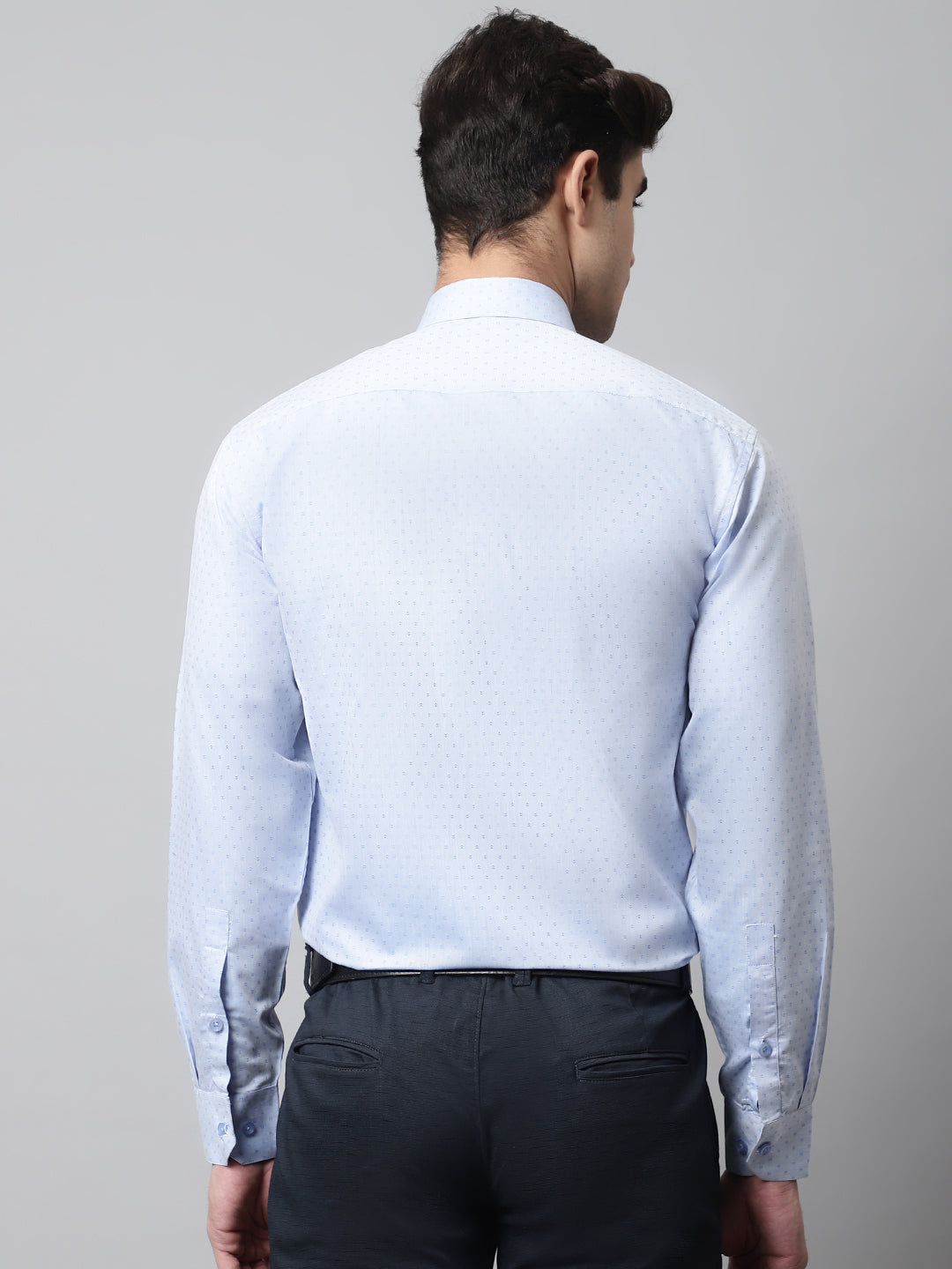 DesiQlo Men Printed Formal Shirt - Blue - SF_857Sky_S