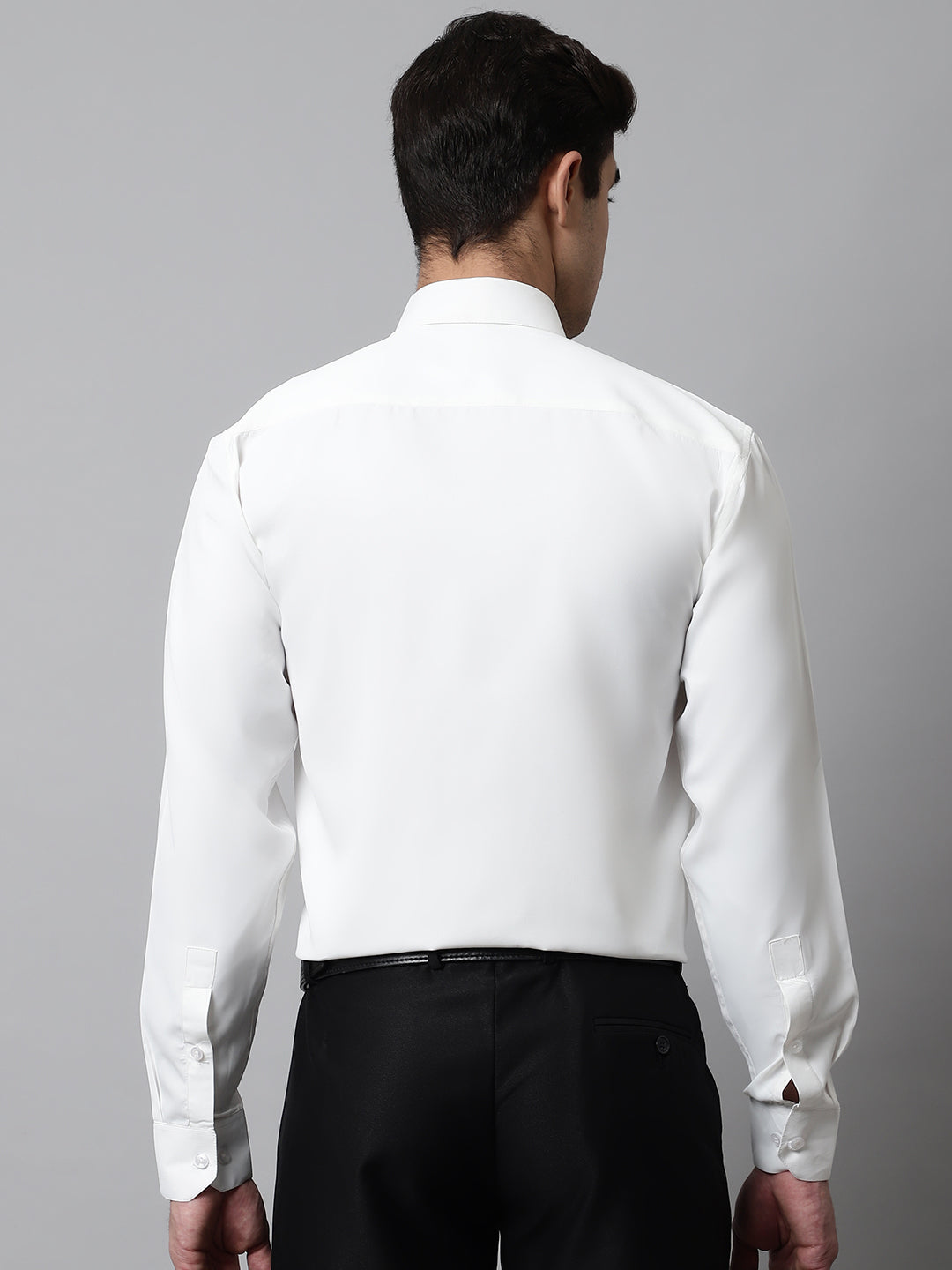 DesiQlo Men Solid Formal Shirt - White - SF_858White_S
