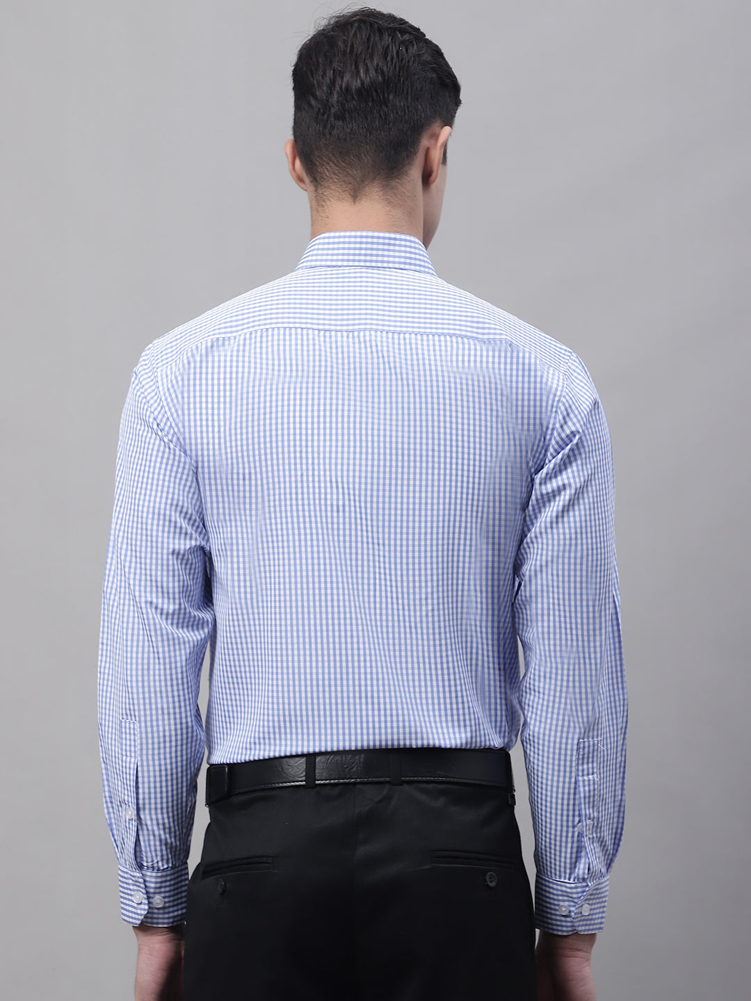 DesiQlo Men Checked Formal Shirt - Blue - SF_866Blue_S