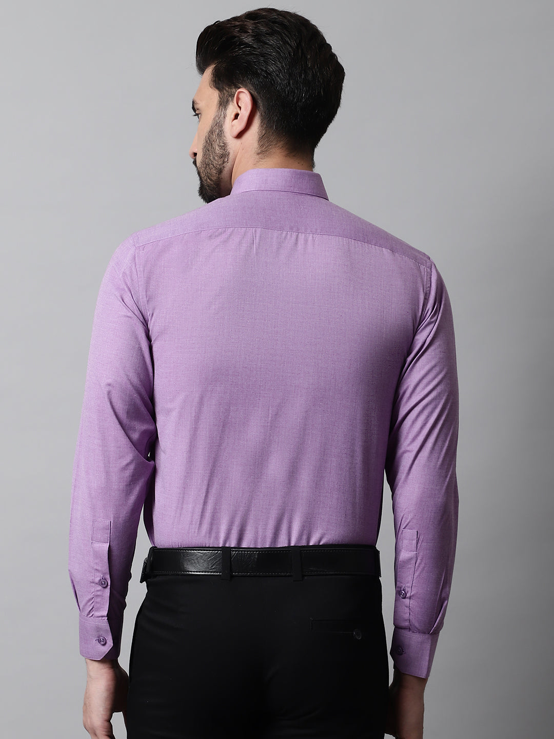 DesiQlo Men Solid Formal Shirt - Purple - SF_867Purple_S