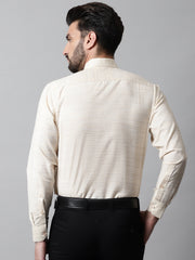 Men Cream Cotton Classic Formal Shirt