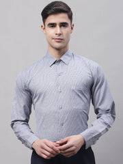 Men Grey Micro Checked Formal Shirt-SF-870