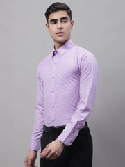 Men Purple Micro Checked Formal Shirt-SF-870