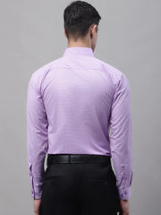 Men Purple Micro Checked Formal Shirt-SF-870