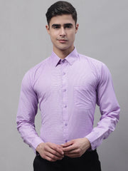 Men Purple Micro Checked Formal Shirt-SF-870