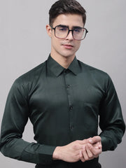 Men's Olive Green Dobby Textured Formal Shirt-SF-871