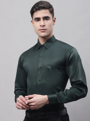 Men's Olive Green Dobby Textured Formal Shirt-SF-871