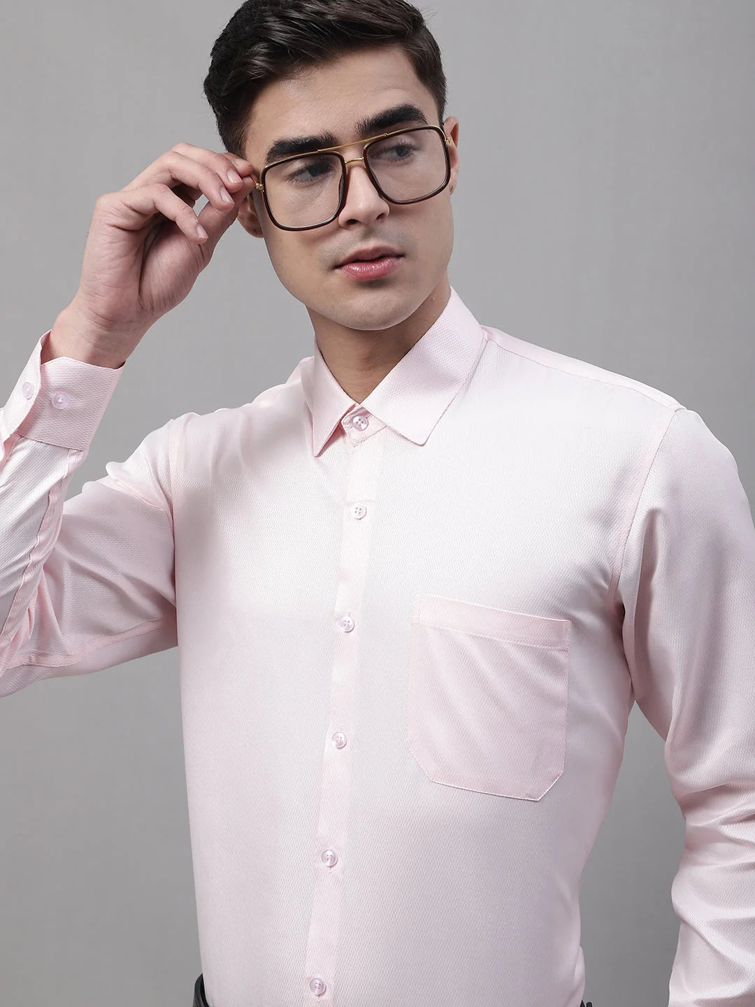 Men's Pink Dobby Cotton Formal Shirts - Perfect Formal Shirts