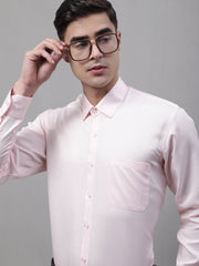 Men's Pink Dobby Textured Formal Shirt-SF-871