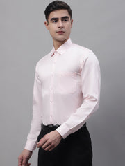 Men's Pink Dobby Textured Formal Shirt-SF-871
