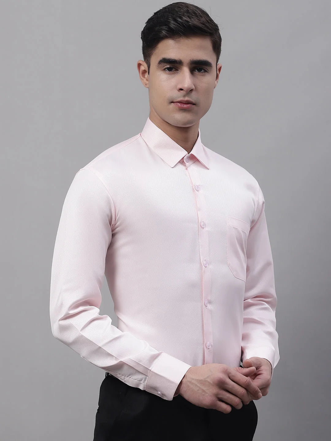 Men's Pink Dobby Cotton Formal Shirts - Perfect Formal Shirts