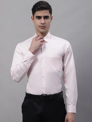 Men's Pink Dobby Textured Formal Shirt-SF-871