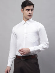 Men's White Dobby Textured Formal Shirt-SF-871