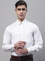 Men's White Dobby Textured Formal Shirt-SF-871