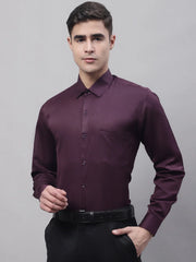 Men's Purple-Wine Dobby Textured Formal Shirt-SF-871