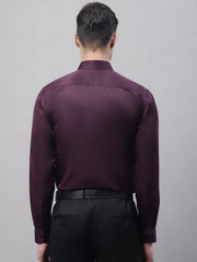 Men's Purple-Wine Dobby Textured Formal Shirt-SF-871