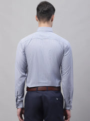 Men Grey Vertical Striped Formal Shirt-SF-872