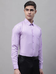 Men Purple Vertical Striped Formal Shirt-SF-872